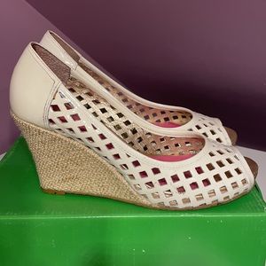 Lilly Pulitzer Resort Wedges White Basket
